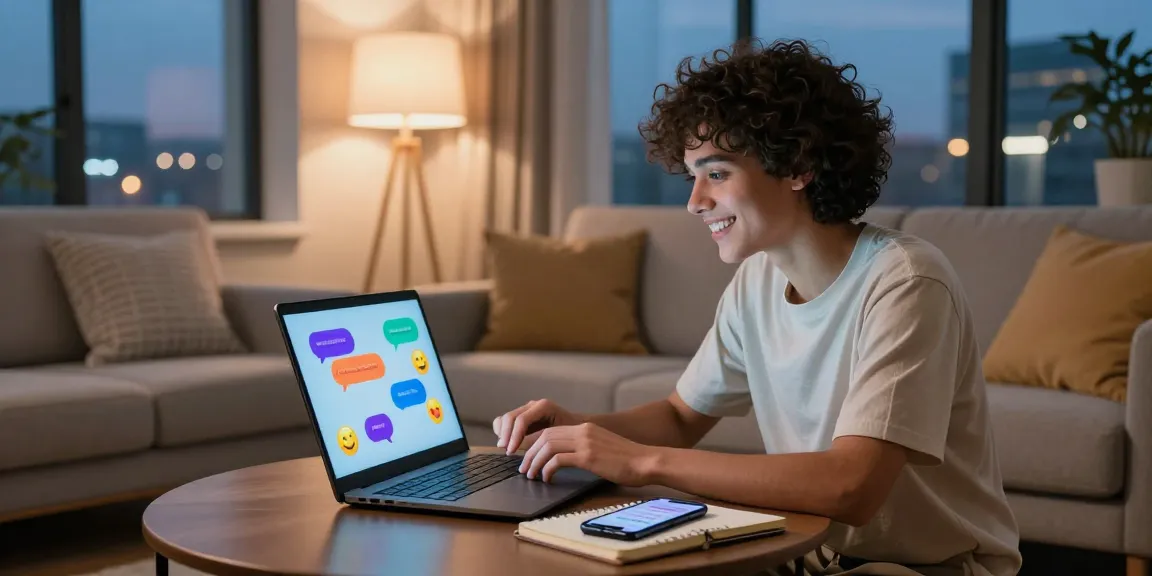 Interactive Crushon AI chat session in a cozy living room with vibrant graphics.