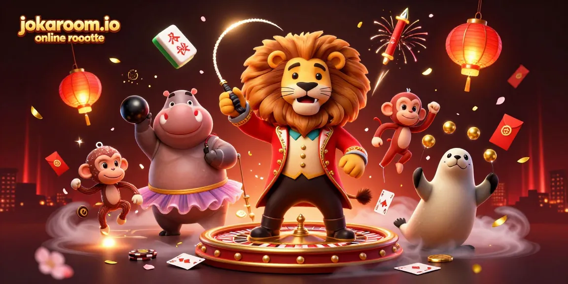 Experience the thrill of jokaroom.io online roulette with a vibrant casino scene, featuring engaging characters.
